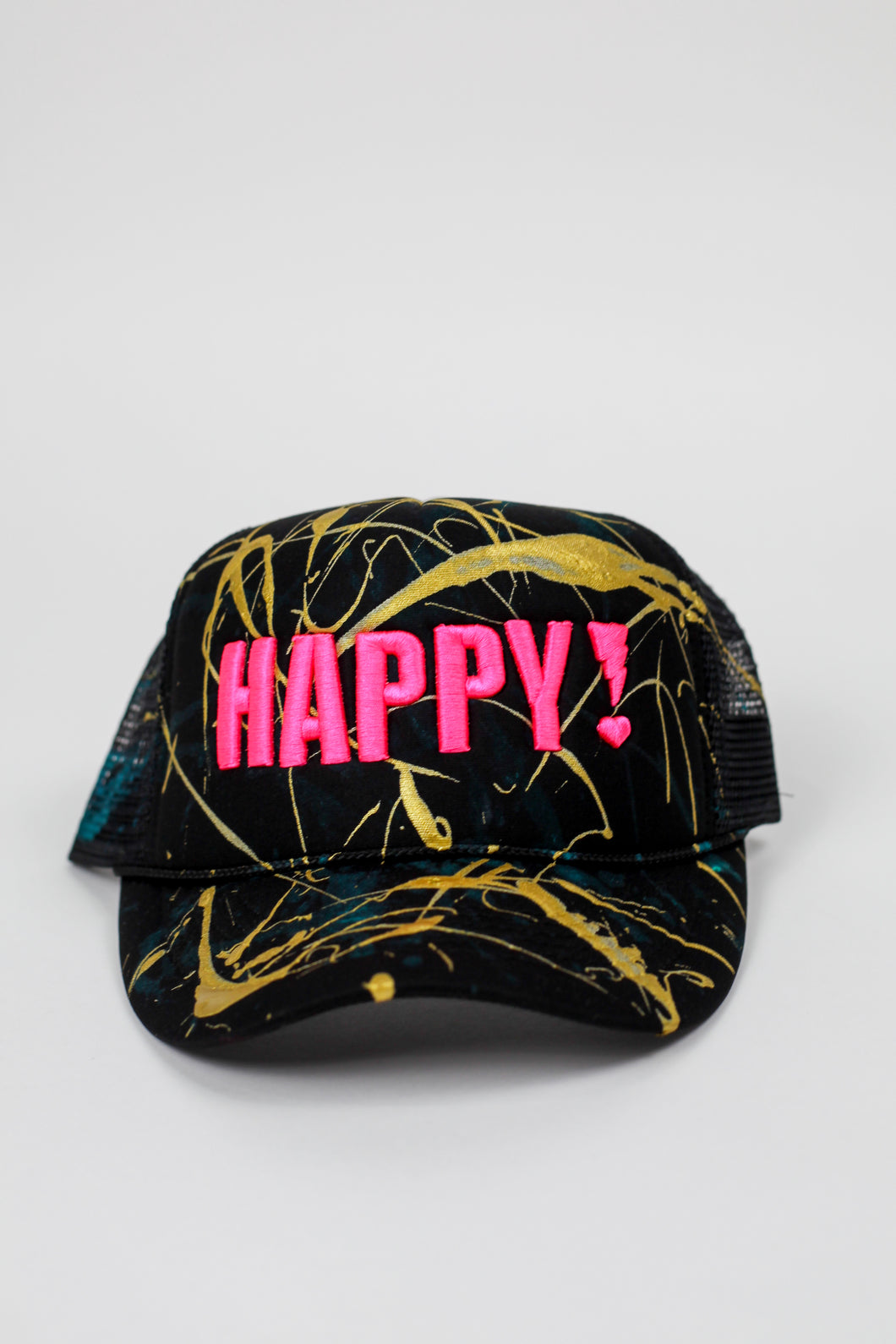 Hand-Painted embroidered HAPPY! cap